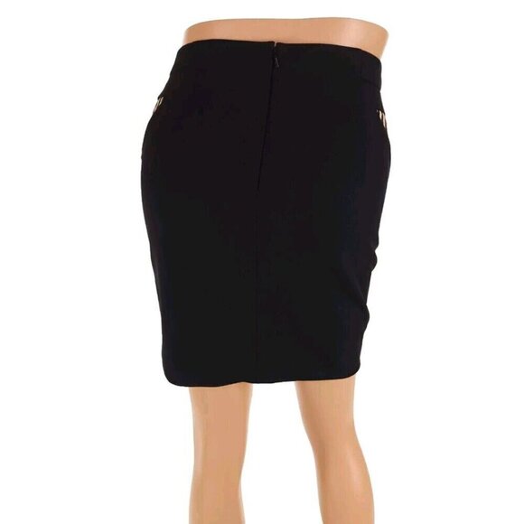 The Kooples Black Pencil Skirt W/ Zebra Calf-Hair Size 38 US 6 Black - Picture 7 of 10